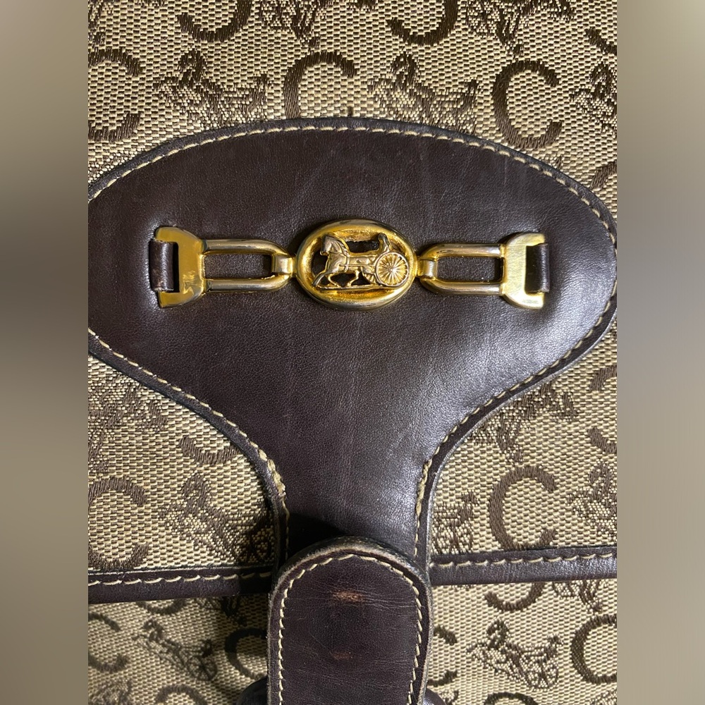 Celine Vintage  Leather and Canvas Shoulder Bag - Picture 6 of 14